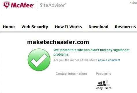 mcafee siteadvisor website check.